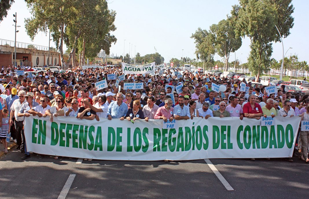 Miles de personas reclaman en Huelva tierra y agua para salvar los regadíos del entorno de Doñana