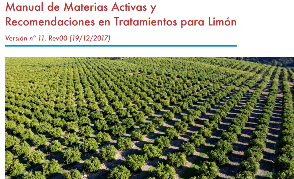 AILIMPO edita una nueva edición del «manual de materias activas y recomendaciones en tratamientos para el limón»