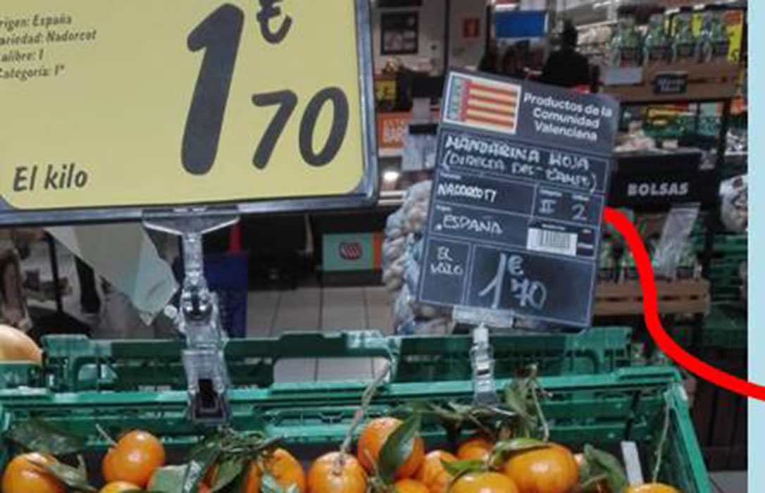 Denuncian un nuevo fraude al consumidor al etiquetar mandarinas Orri por Nadorcott en una gran superficie