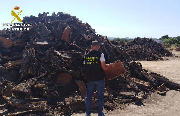 Recuperados 300 kilos de corcho sustraídos de varias fincas de Arroyomolinos