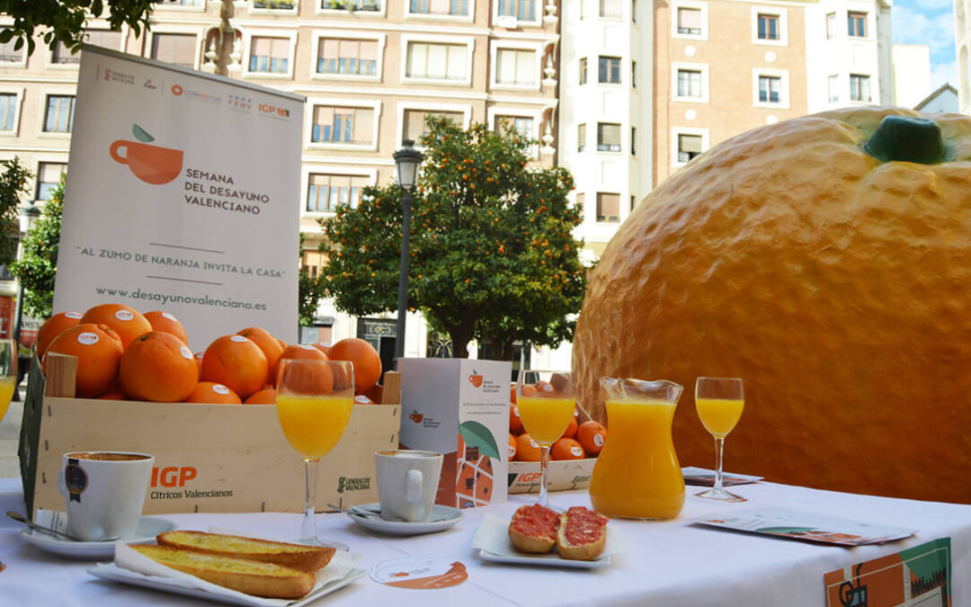 Castellón se incorpora a la Semana del Desayuno de la IGP Cítricos Valencianos para invitar a todos a un zumo de naranja