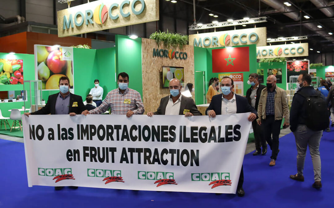COAG dice “No a las importaciones ilegales en Fruit Attraction” con un acto de protesta en la jornada inaugural de la feria