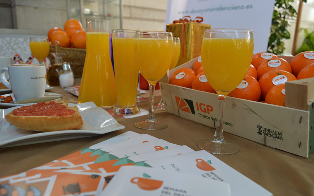La IGP Cítricos Valencianos apuesta por dar un valor añadido a “la naranja valenciana” en la Semana del Desayuno Valenciano