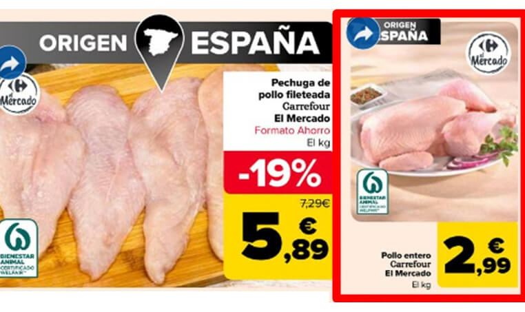 Denuncian que la utilización del pollo como «producto reclamo» pone en jaque la rentabilidad de 5.000 granjas avícolas