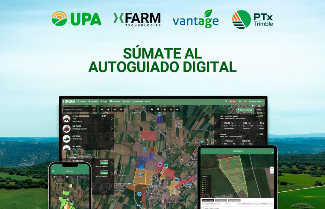UPA alcanza un acuerdo con xFarm y Trimble para llevar el autoguiado GPS a todos los agricultores con las ayudas del Kit Digital