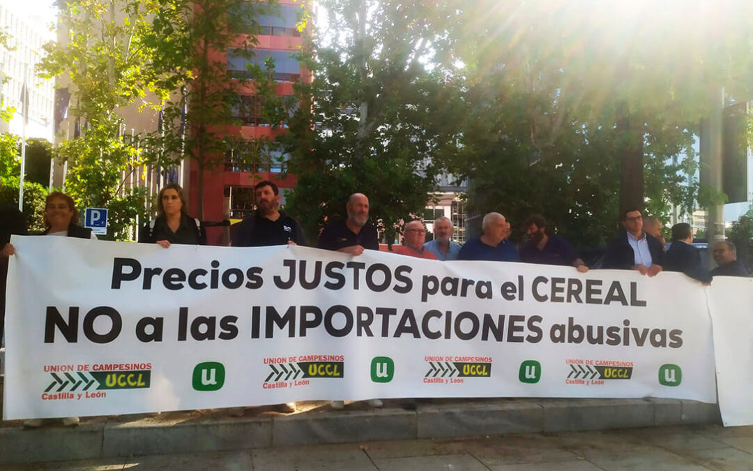 Protesta ante la UE y el miércoles, en el puerto de Santander contra las importaciones de Ucrania que hunden el precio del cereal