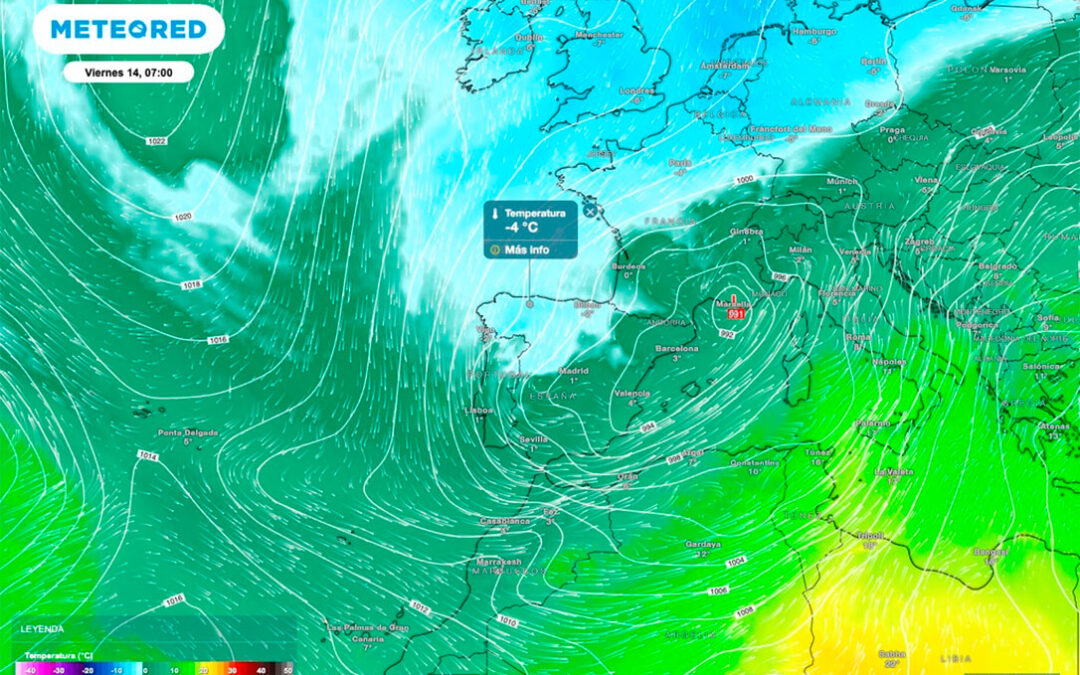 Una borrasca traerá aire ártico a España este jueves y la nieve podría volver a varias provincias con nevadas a cotas bajas