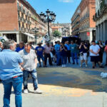 Los cerealistas protestan ante la lonja de Segovia, lo harán ante el Gobierno el día 4 y ante la Comisión Europea el día 10 en Madrid
