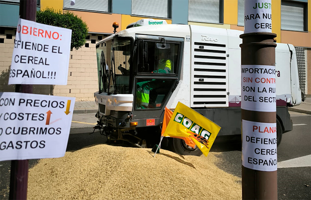 Los ceralistas siguen en la calle ante la crisis de precios: «Estamos en la ruina y en Guadalajara tenemos muy poquitas alternativas al cereal»