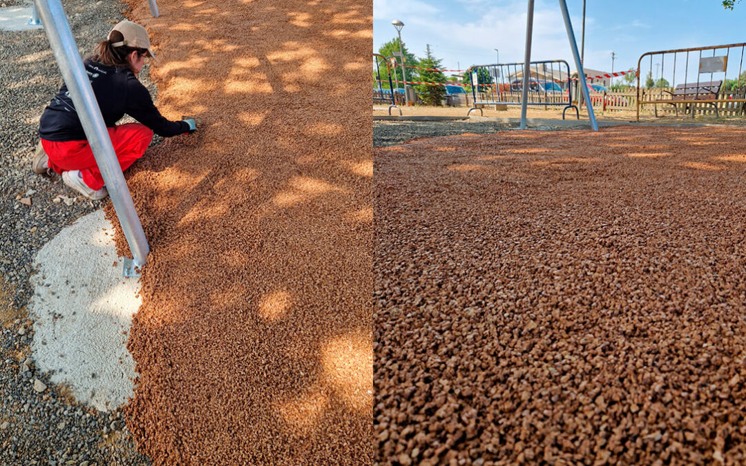 Pavimentado el primer parque infantil de toda España con tapones de corcho reciclados en el municipio de Cataluña