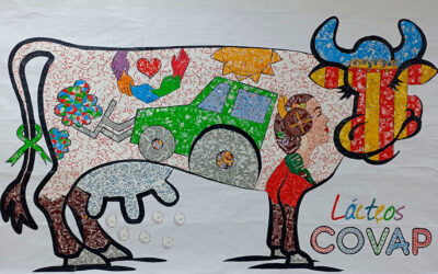 Un collage diseñado por escolares que simboliza la DANA de Valencia será la imagen de uno de los tres briks de Lácteos COVAP