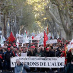 Miles de viticultores franceses protestan en Béziers por una situación «insoportable» del sector y empiezan a culpar a los países vecinos