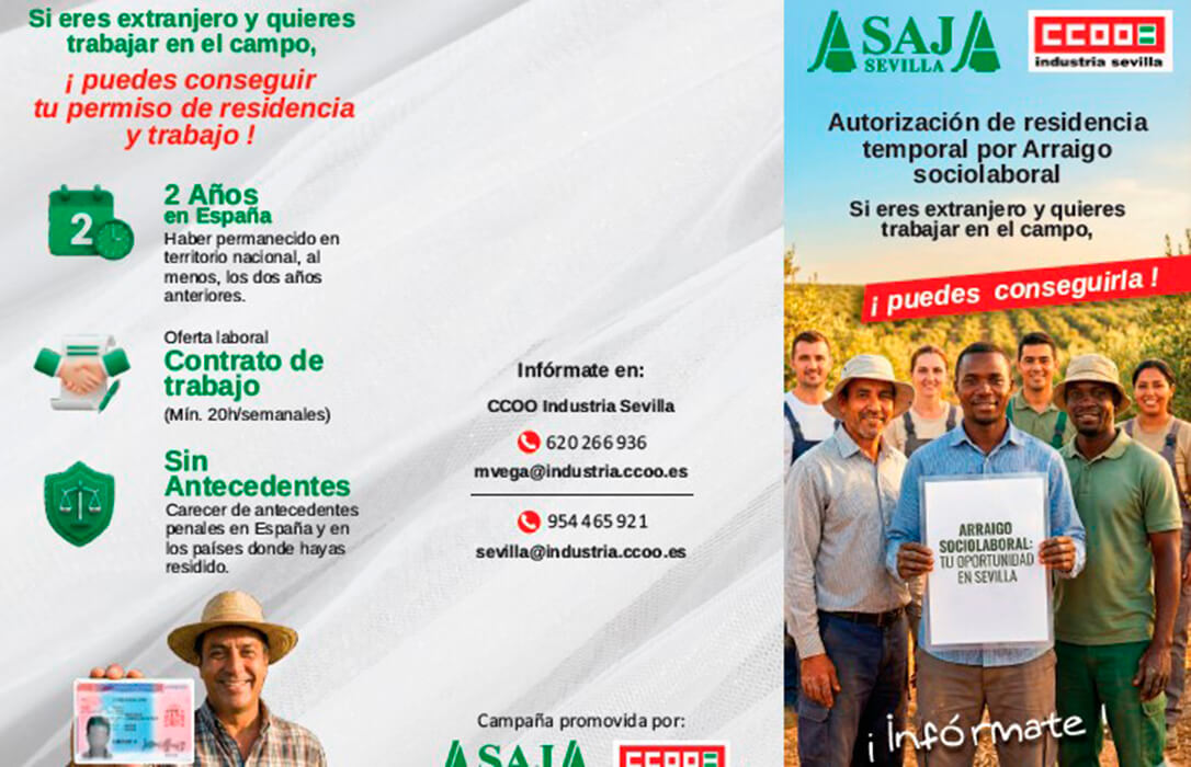 Apuesta por la figura del arraigo sociolaboral como una de las vías para buscar una solución a la falta de mano de obra