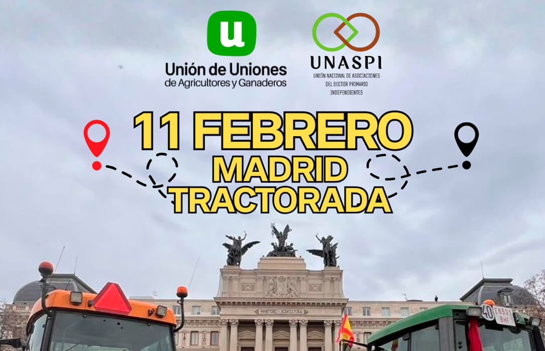 Unión de Uniones y Unaspi concuerdan ir juntas en la tractorada del 11F y llaman a la unidad del campo para protestar de forma conjunta